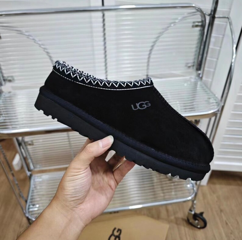 Ugg Tasman Slipper Dupe in Black All Sizes Etsy UK
