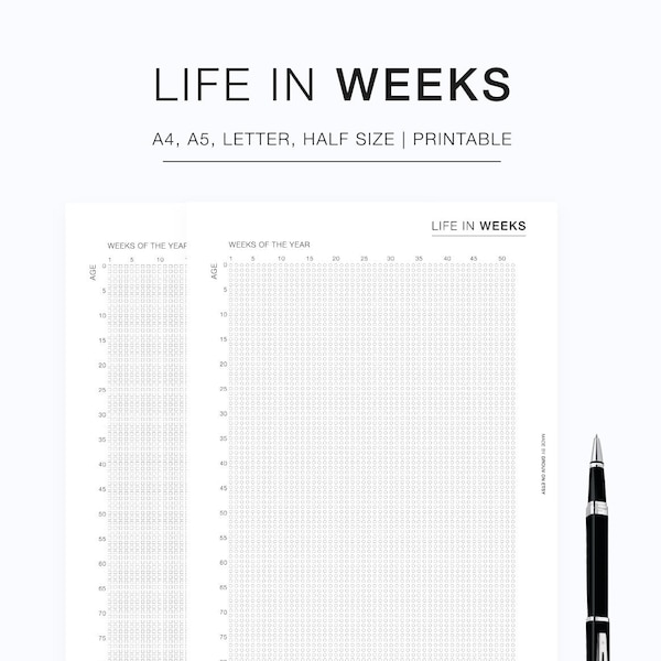 90 Year Life Calendar In Weeks