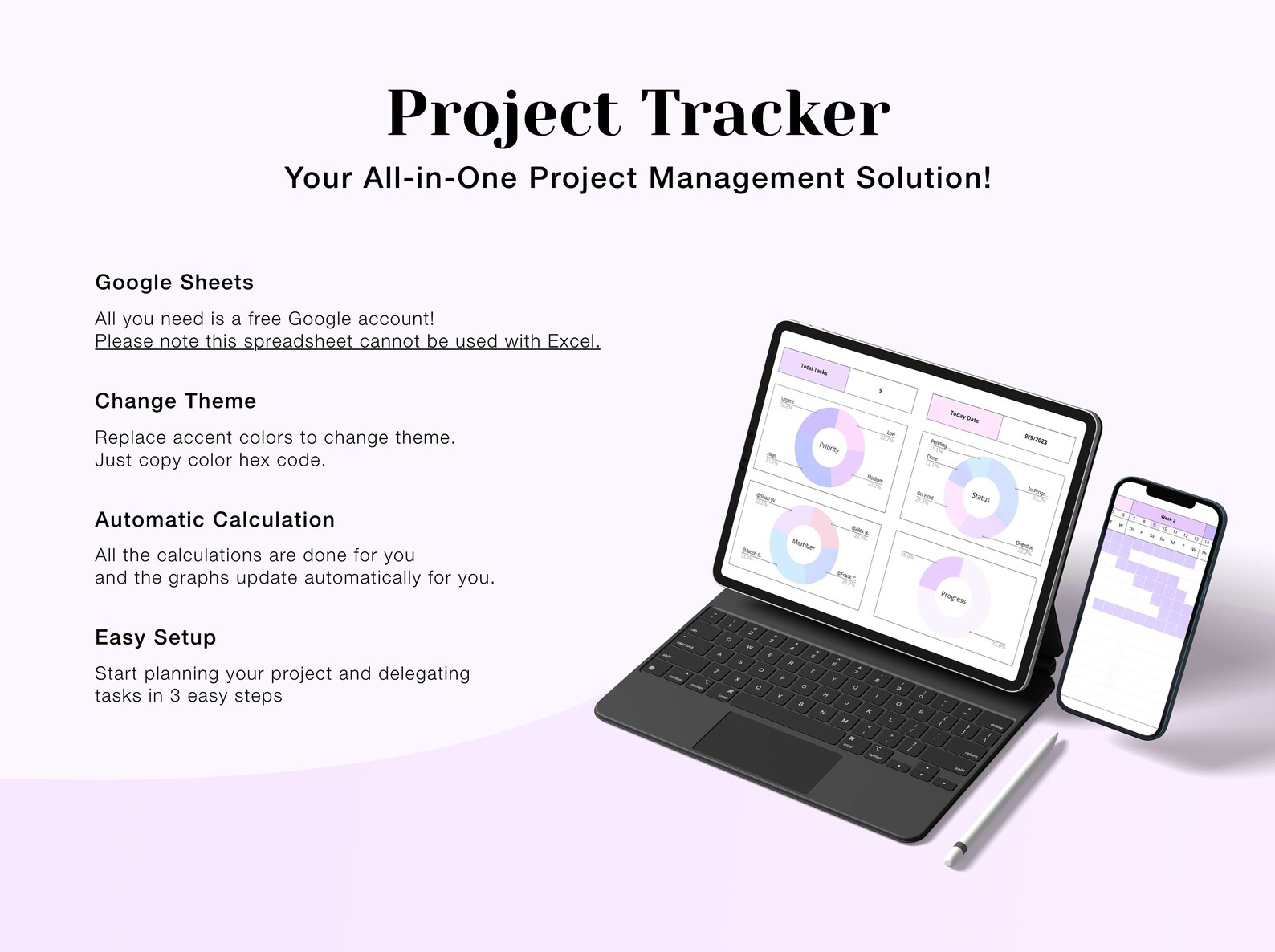 Project Tracker Google Sheet: Task Manager (digital Download) - Etsy