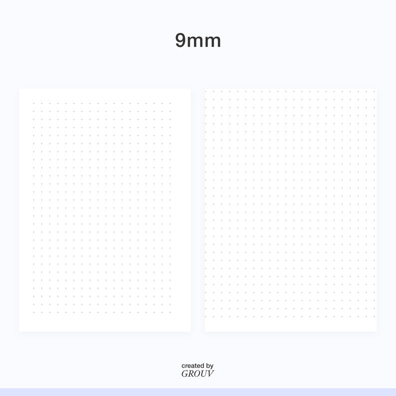 Minimal Dot Grid Printable Paper, 7 Sizes, 4mm, 5mm, 6mm, 7mm, 8mm, 9mm ...