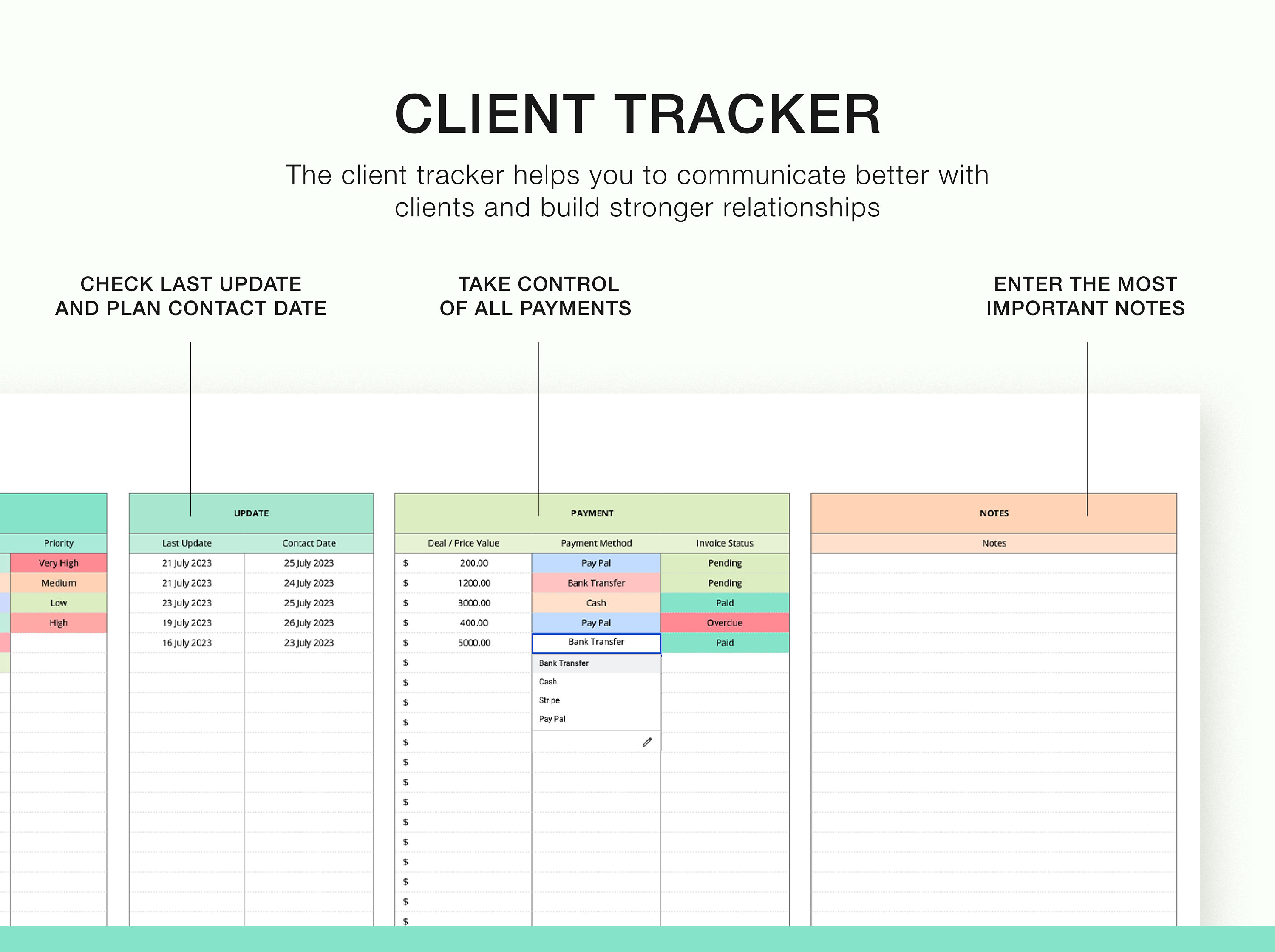 Client Tracker Google Sheets Template: Small Business Customer ...