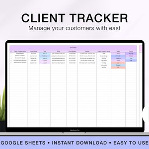 Google Sheets Client Tracker: Small Business Customer Management (Digital Download)