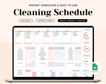 Cleaning Schedule Template: Google Sheets Chore Checklist (Digital Download)