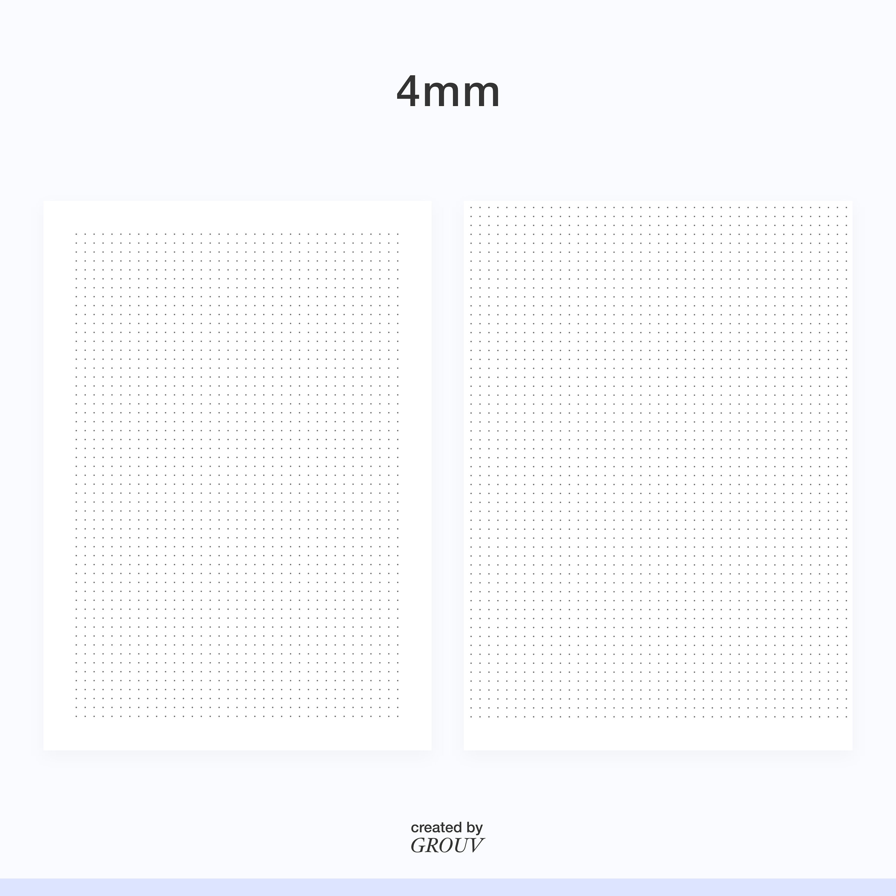 Minimal Dot Grid Printable Paper, 7 Sizes, 4mm, 5mm, 6mm, 7mm, 8mm, 9mm ...