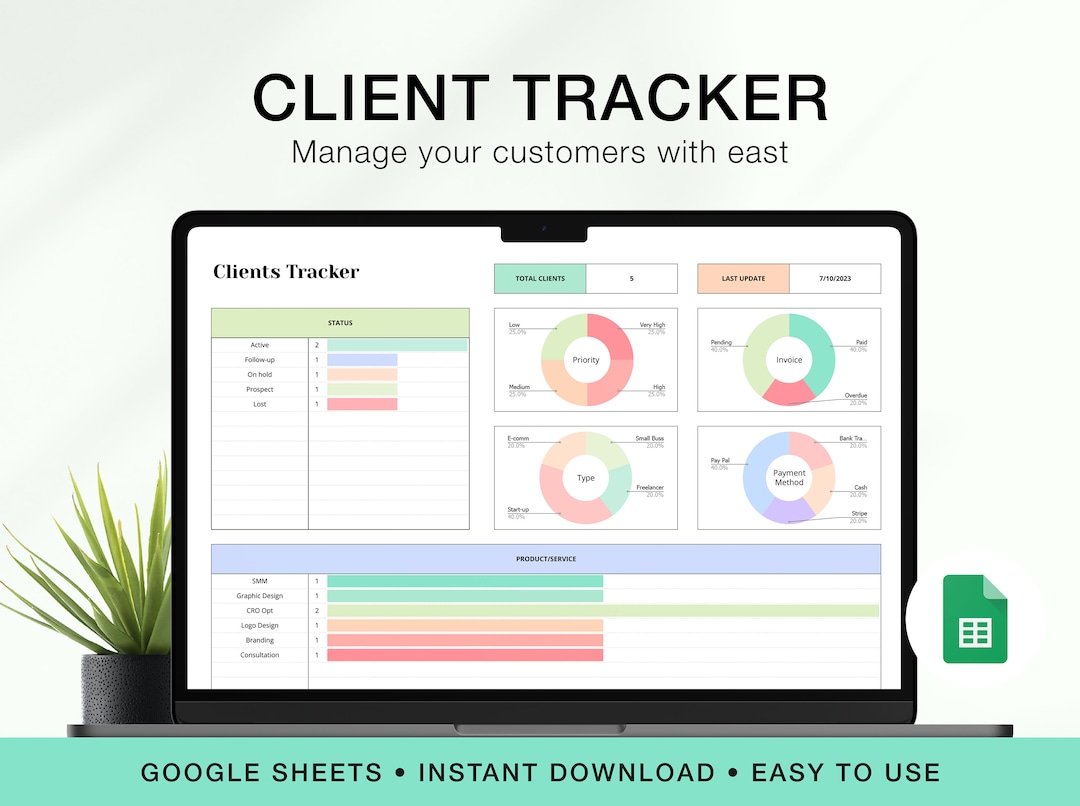 Client Tracker Google Sheets Template: Small Business Customer ...