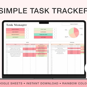 Google Sheets Task Tracker: ADHD Planner, Student To-Do List (Digital Download)