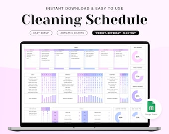 Cleaning Schedule Template: Weekly & Yearly Chore Chart (Google Sheets)