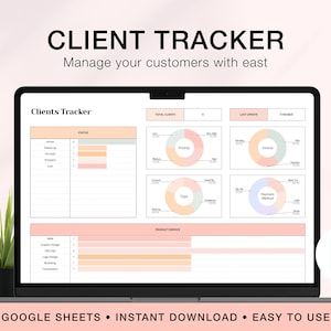 Client Tracker Google Sheets Template, Small Business Spreadsheet, Customer List, Digital Customer Log, Lead Tracker, Client Management