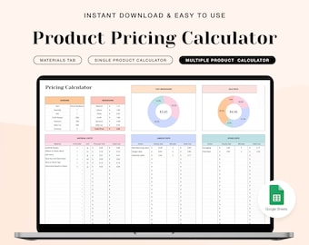 Product Pricing Calculator: Google Sheets Template (Digital Download)