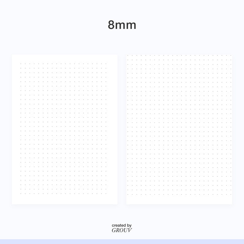 Minimal Dot Grid Printable Paper, 7 Sizes, 4mm, 5mm, 6mm, 7mm, 8mm, 9mm ...