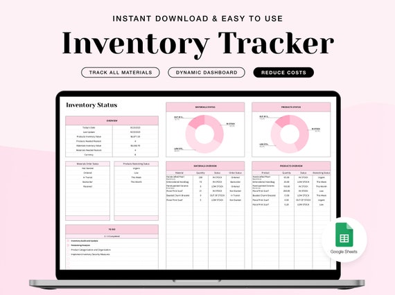 Inventory Tracker Google Sheet: Small Business Spreadsheet (Digital Download)