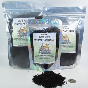 Pure WORM CASTINGS Immediate Slow and Continuous Release of Nutrients Soil Builder Plant Fertilizer OMRI Listed 100% pure earthworm