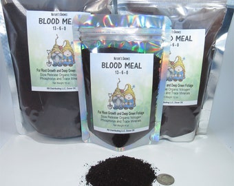 ORGANIC BLOOD MEAL Organic Fertilizer Nitrogen Rich for Leafy Greens Vegetables Flowers Houseplants Thriving Plants Soil Improvement Builder