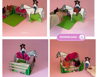 Pony Bella imprimible 3D, descarga digital, 2 atuendos diferentes, 9 páginas imprimibles, compatible con mi Princessdoll