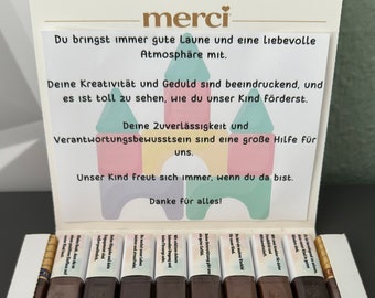Dziękuję opiekunko I 20 opasek Merci do pobrania I Prezent DIY I Cyfrowy I Oryginalny Prezent I