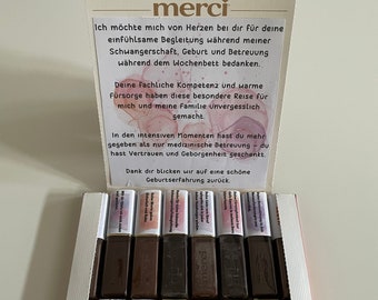Prezent pożegnalny położnej I 20 opasek Merci do pobrania I Prezent DIY I Cyfrowy I Oryginalny prezent I Opakowanie standardowe i małe