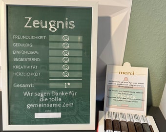 Farewell gift bundle for teachers | 20 Merci banderoles + 1 certificate for download | DIY | Digital download | Teacher gift