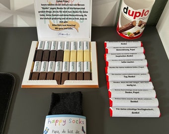 Zestaw na Dzień Ojca | 20 opakowań po czekoladkach Merci, 10 opakowań Duplo, 1 opakowanie na skarpetki | Zrób to sam | Prezent na Dzień Ojca | Pobranie cyfrowe | Pomysł na rękodzieło