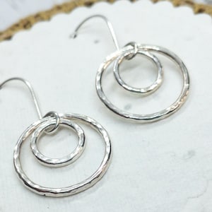 Sterling Silver Circle Drop Earrings