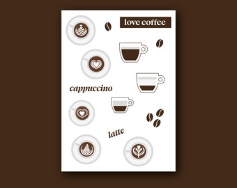 Pegatinas / Preciosas pegatinas de café / Para los amantes del café