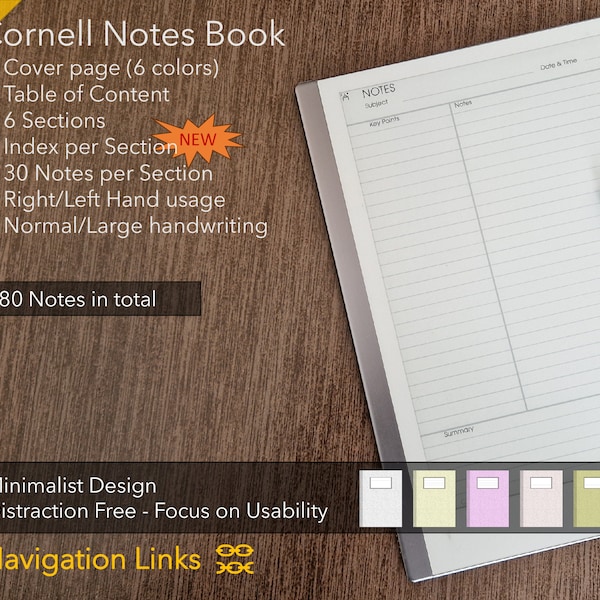 Cornell Notes Notebook Template - UPDATED !!!