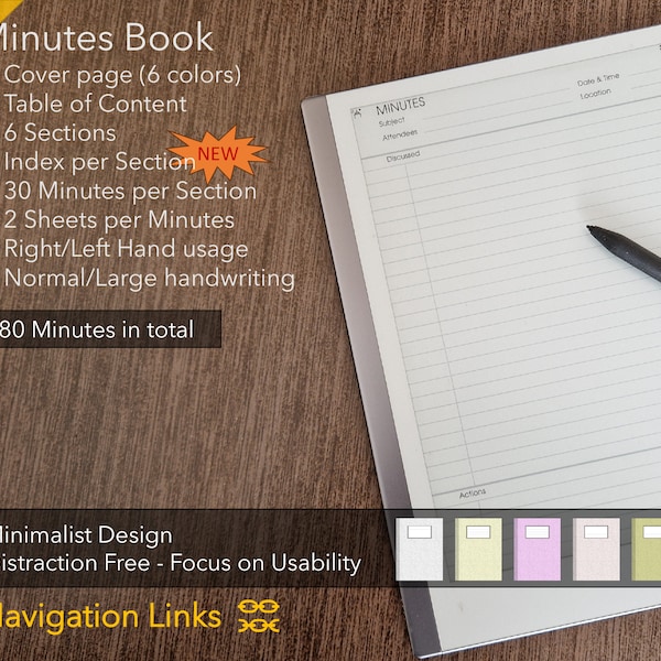 Meeting Minutes Notebook Template - UPDATED !!!