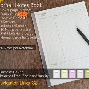 Cornell Notes Notebook Template
