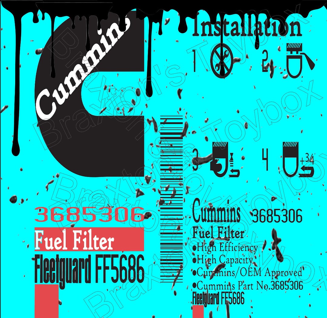 20oz Cummins Oil Filter Wrap Etsy