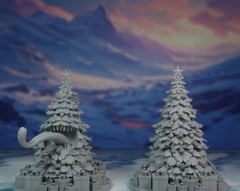 X-Mas Tree Mimic Miniature: Potworna pułapka na choinkę do DnD i innych gier RPG