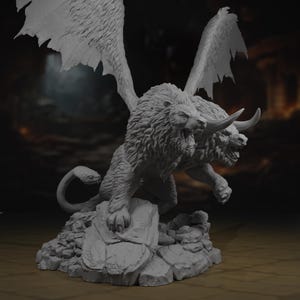 Chimera Miniature | Greek Mythology | Odyssey of Theros | Large | Huge | Monster | RPG Mini | DnD | Pathfinder | TTRPG | 3D Printed | Resin