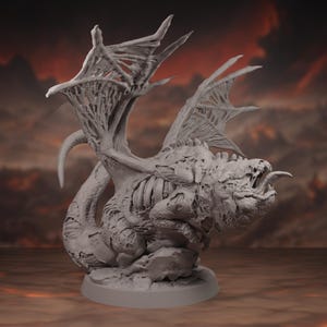 Undead Chonky Dragon Miniature | Fat Zombie Dragon Mini | Large Undead Wyrm | Tabletop | RPG | DnD | Pathfinder | Highly Detailed 3D Print