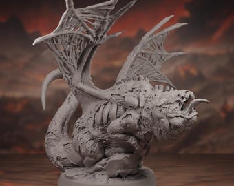 Miniatura Undead Chonky Dragon / Gruby Zombie Dragon Mini do DnD i innych gier RPG