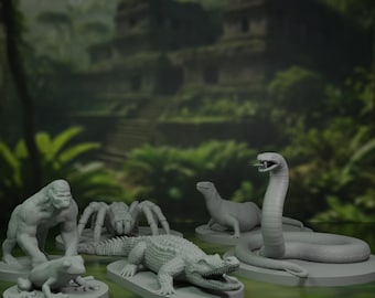 Druida da Selva Formas Selvagens: Pacote de Miniaturas de Bestas Exóticas para D&D, Pathfinder e outros RPGs