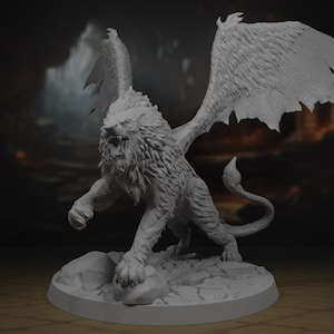 Manticore Miniature | Greek Mythology | Encounter | Large | Huge | DnD Mini | Pathfinder | TTRPG | 3D Printed | Resin