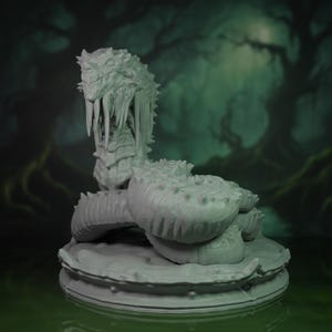 Ancient Serpent Miniature | Giant Constrictor Snake Mini | Giant Poisonous Snake Model | Huge Swamp Viper Figure | Tabletop | RPG | DnD
