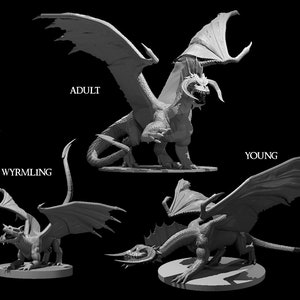 Black Dragon Miniatures - Available as Wyrmling, Young and Adult Dragon