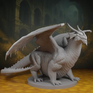 Chonky Dragon Miniature | Themberchaud | Young | Adult | Ancient | Chromatic | Tabletop | RPG | DnD | Pathfinder | 3D Printed | Resin