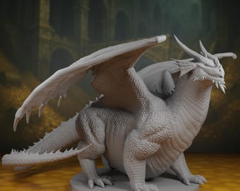 Chonky Dragon Miniature | Themberchaud | Young | Adult | Ancient | Chromatic | Tabletop | RPG | DnD | Pathfinder | 3D Printed | Resin