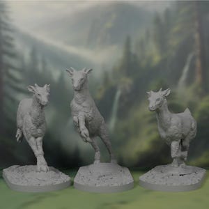 Deer Miniature Pack | Set | Bundle | DnD Miniatures | Doe Minis | TTRPG Mini | RPG | Dungeons and Dragons | Pathfinder | 3D Printed | Resin