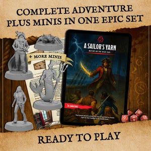 FREE DnD Adventure | Minis for Sale | Pirate One-Shot | A Sailor&#39;s Yarn | Mutiny on the High Seas | PDF + Miniatures | English | German
