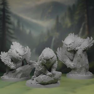 Owlbear Miniatures | DnD Owlbear Minis | Rock Poses | Adult | Large | Miniature Pack | Set | Bundle | DnD | Pathfinder | TTRPG | 3D Printed