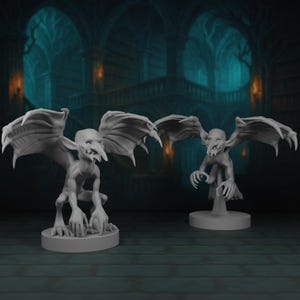 Mephit Miniature Pack: Sitting & Flying Pose for DnD and other RPGs