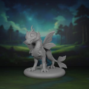 Baby Fairy Dragon Mini | Young Fey Dragon Miniature | Cute Fae Creature  |  Ranger Familiar | Animal Companion | Tabletop | RPG | 3D Printed