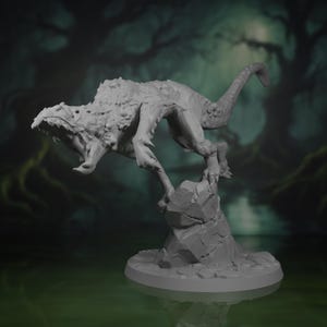 Plague Hound Miniature | Plague Beast | Zombie | Undead Monster | Tabletop | RPG | DnD | Pathfinder | 3D Printed