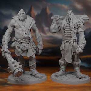 Giant Miniatures | Mountain Giant | Hill Giant | Miniature Pack | Set | Bundle | DnD Minis | Pathfinder | tabletop | RPG | 3D Printed