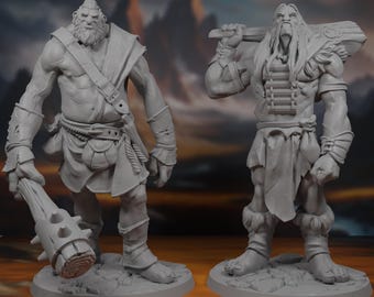 Giant Miniature Pack: Hill & Mountain Giants for DnD, Pathfinder and other RPGs