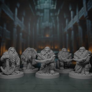 Dwarf Crossbow Unit Miniature Pack | Dwarven Crossbowmen Minis Bundle| Male Dwarf Guard Models | 3D Printed Dwarven Rangers | TTRPG | DnD