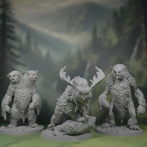 Owlbear Miniatures | Monstrous Owlbeasts | Ettin | Druid | Zombie | Encounter | Miniature Pack | Set | Bundle | DnD | Pathfinder | TTRPG
