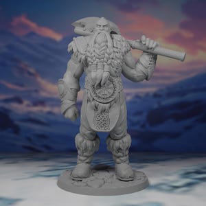 Gigante del gelo in miniatura / Grande / Enorme / Gargantuesco / Mitologia norrena / DnD / Pathfinder / Gioco da tavolo / Gioco di ruolo / TTRPG / Stampato in 3D / Resina