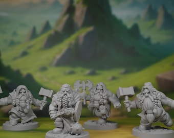 Dwarf Unit Miniature Pack: Wojownicy, Barbarzyńcy, Gladiatorzy do DnD i innych gier RPG